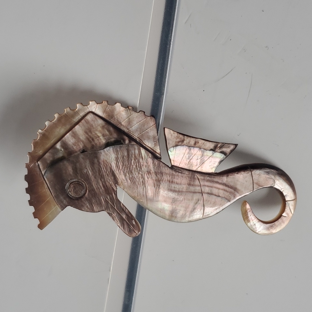 Mother of Pearl Seahorse Brooch
